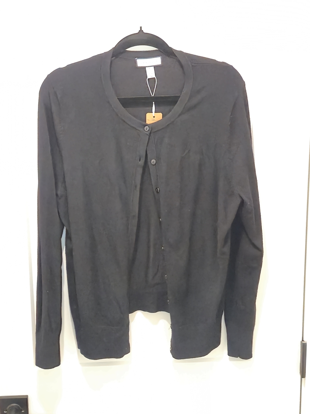 Charter Club Black Crewneck Button Cardigan SIZE XL